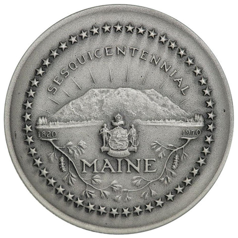 1970 .999 Silver Medallic Art Co. Maine Sesquicentennial Medal in Original Box