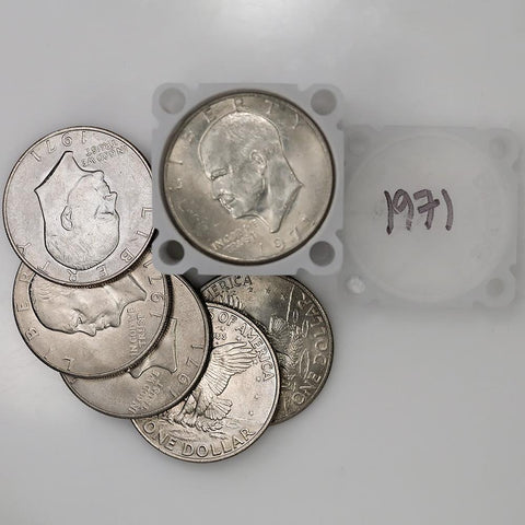 20-Coin Rolls of 1971-P Eisenhower Dollars - Crisp PQ BU from Original Bag