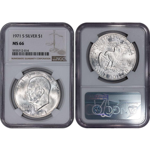 1971-S Silver Eisenhower Dollar - NGC MS 66