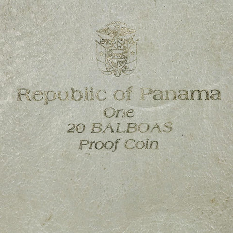 1972 Panama Silver 20 Balboas KM.31 - Gem Proof in Box w/ COA
