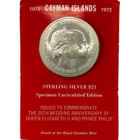 1972 Cayman Islands Sterling Silver $25 KM.9 - Gem Uncirculated in OGP