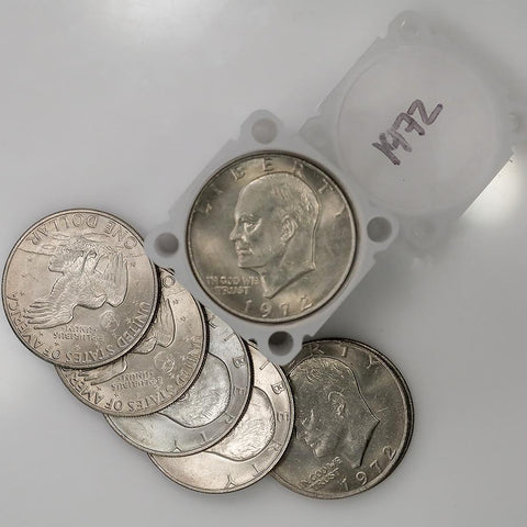 20-Coin Rolls of 1972-P Eisenhower Dollars - Crisp PQ BU from Original Bag