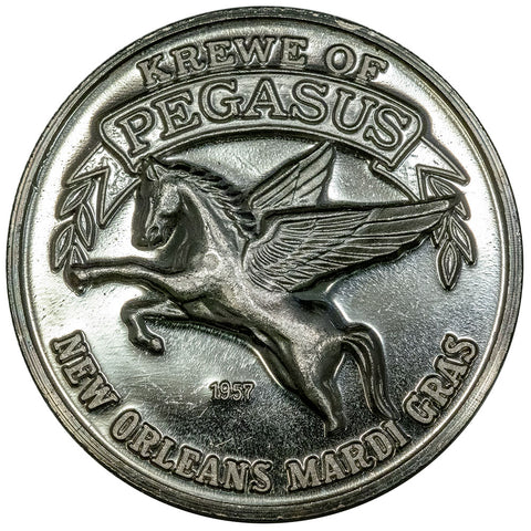 1972 Krewe of Pegasus Mardi Gras 1 oz .999 Silver Doubloon - Choice