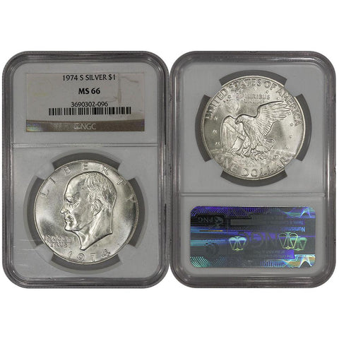 1974-S Silver Eisenhower Dollar - NGC MS66