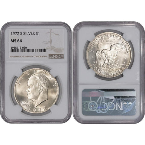 1972-S Silver Eisenhower Dollar - NGC MS 66