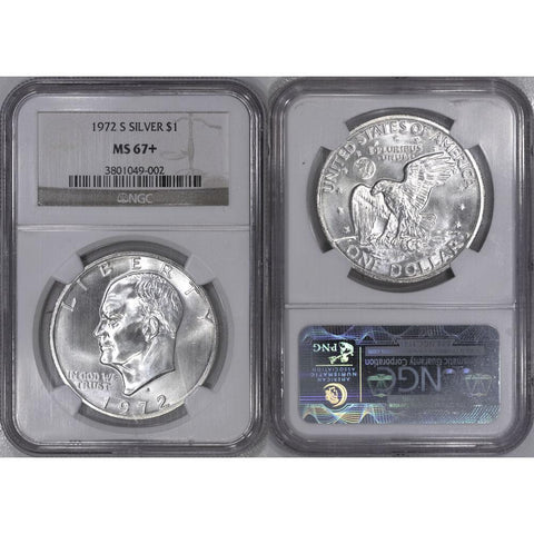 1972-S Silver Eisenhower Dollar - NGC MS 67+ - Gem Uncirculated+