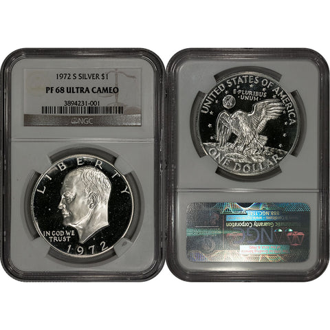 Proof 1972-S Silver Eisenhower Dollar - NGC PF 68 Ultra Cameo