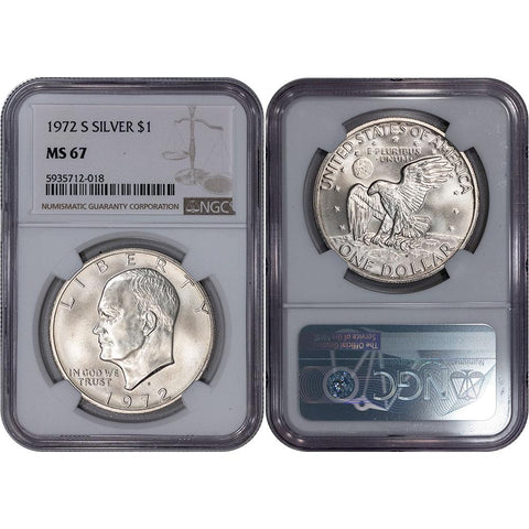 1972-S Silver Eisenhower Dollar - NGC MS 67