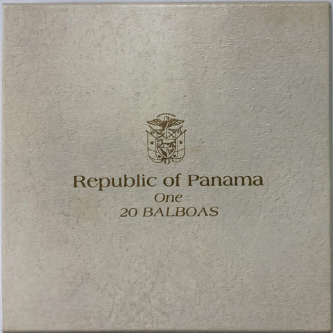 1973 Panama Silver 20 Balboas KM.31 - Gem Proof in Box