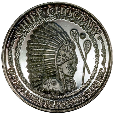 1973 Chief Choctaw Mardi Gras 1 oz .999 Silver Doubloon - Gem
