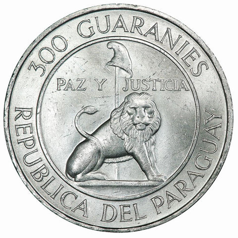 1973 Paraguay Silver 300 Guaranies Stroessner KM.29 - Brilliant Uncirculated