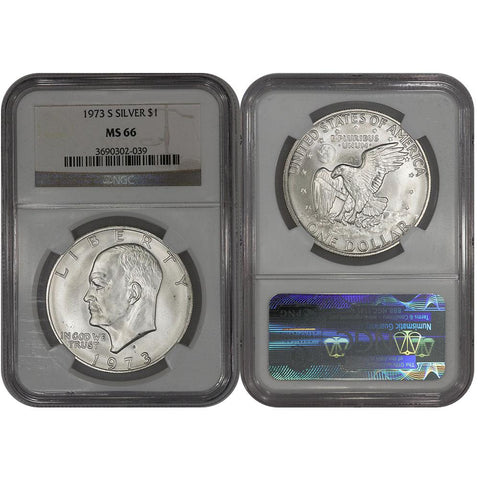 1973-S Silver Eisenhower Dollar - NGC MS66