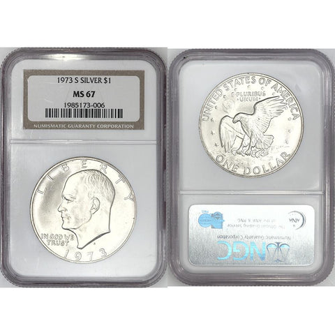 1973-S Silver Eisenhower Dollar - NGC MS 67 - Gem Uncirculated+