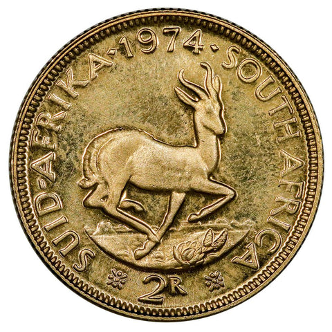 1972 South Africa Gold 2 Rand Rand KM.64 - Brilliant Uncirculated PL