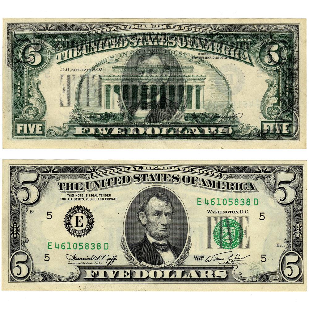 Five Dollar Bill Back