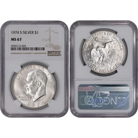 1974-S Silver Eisenhower Dollar - NGC MS 67