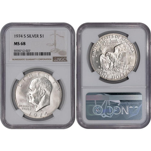 1974-S Silver Eisenhower Dollar - NGC MS 68