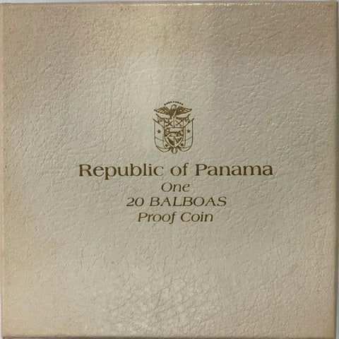 1975 Panama Silver 20 Balboas KM.31 - Gem Proof in Box w/ COA