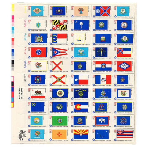 1976 13c Scott #1633-82 State Flags Sheet (50) MNH