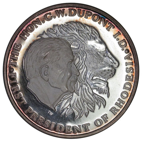 1975 Rhodesia Silver First President C.W. Dupont Medal - Gem Proof