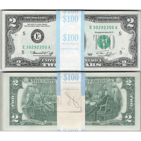 1976 $2 Richmond Federal Reserve Notes - BEP Half Pack - Uncirculated