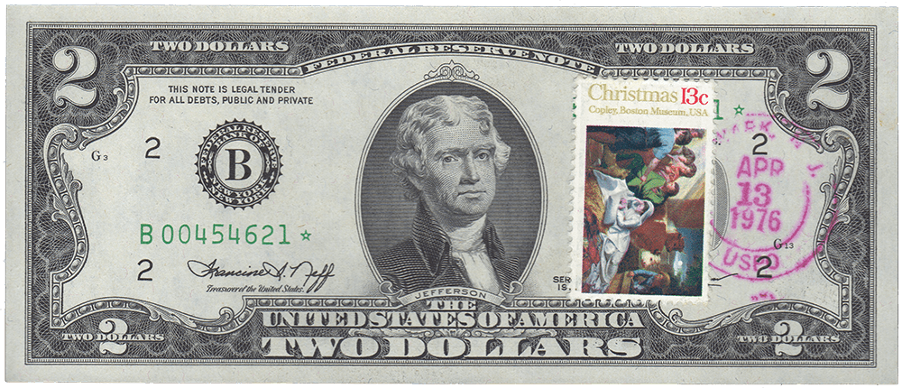 その他 Made in U.S.A.:2 1976 MA1905 - $2 Federal Reserve Note - only 4 Available - Stamp