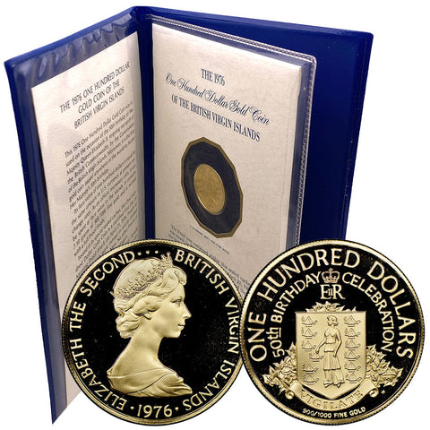 1976 British Virgin Islands Gold 100 Dollars KM.8 - Gem Proof in OGP w/ COA
