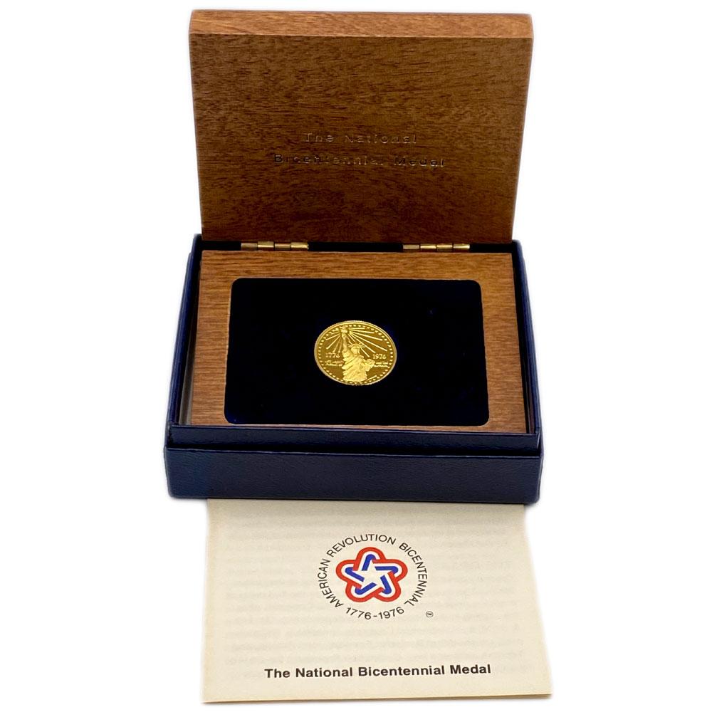 1976 American Revolution Bicentennial Gold Medal in Original Packaging