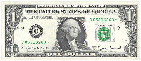 1977-A $1 Philadelphia Federal Reserve Star Note (FR.1910C*) - Gem Crisp Uncirculated