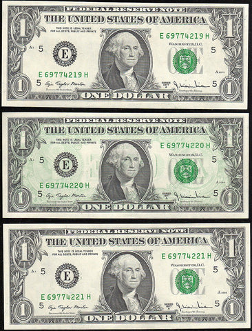 1977-A $1 Federal Reserve Note Fr.1910E - Light 100% Back to Face Offset With Bookends - Gem Uncirculated