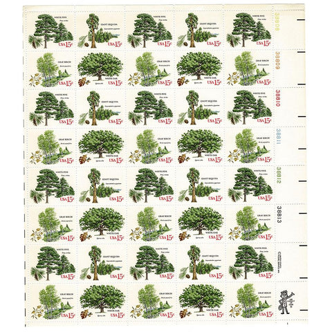 1978 15c Scott #1764-67 American Trees Sheet (40) MNH