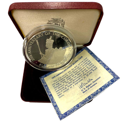 1978 Jamaica Sterling Silver Proof 25 Dollars 4.04 toz ASW - Gem Proof in OGP