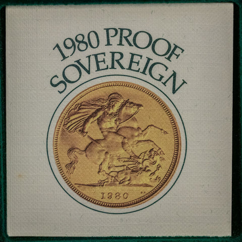 1980 Great Britain Elizabeth II Proof Gold Sovereign KM. 919 - Gem Proof in Box w/ COA