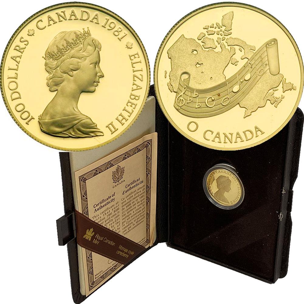 1981 Canada 1/2 oz Proof Gold $100 O Canada! - Gem Proof in OGP w/ COA