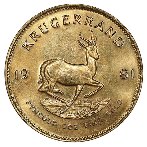 1981 South Africa 1 Oz. Gold Krugerrand KM.73 - Gem Brilliant Uncirculated