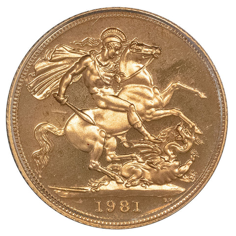 1981 Great Britain Elizabeth II Proof Gold Sovereign KM. 919 - Gem Proof in Box w/ COA