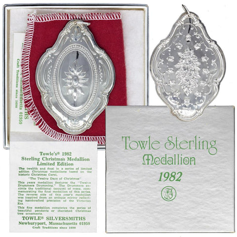 1982 Towle Sterling "Twelfth Day of Christmas" Sterling Ornament