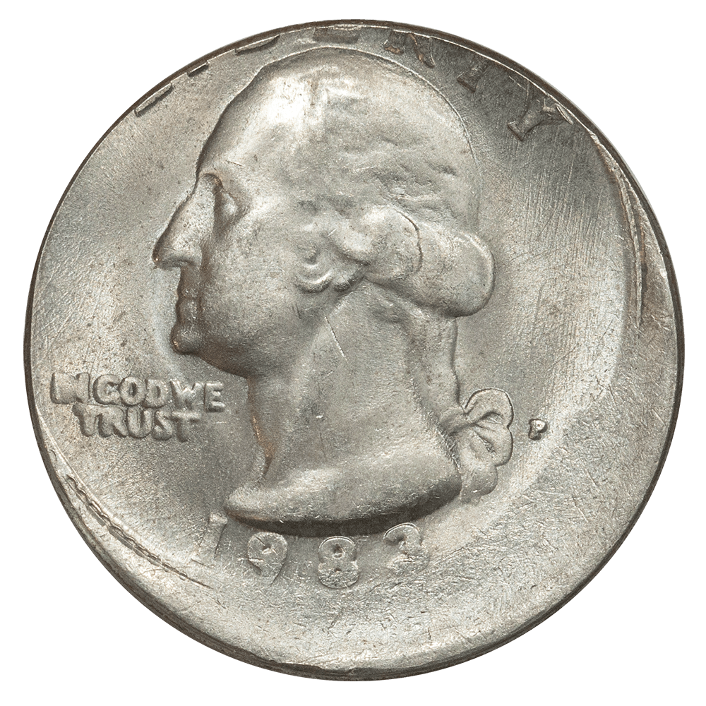 Big Bang 金属製オリーブグリーン砲台 1983-P Washington Quarter - Off Center Broadstrike - About