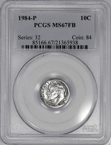 1984-P Roosevelt Dime - PCGS MS 67 FB (Full Bands)