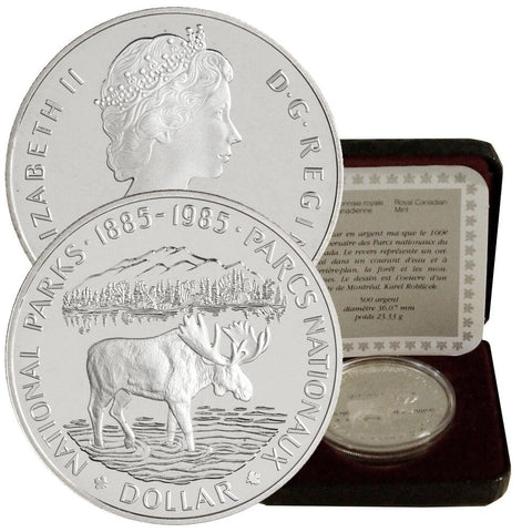 1985 Canada Silver National Parks Dollar KM.143 - Gem Proof in Box w/ CoA