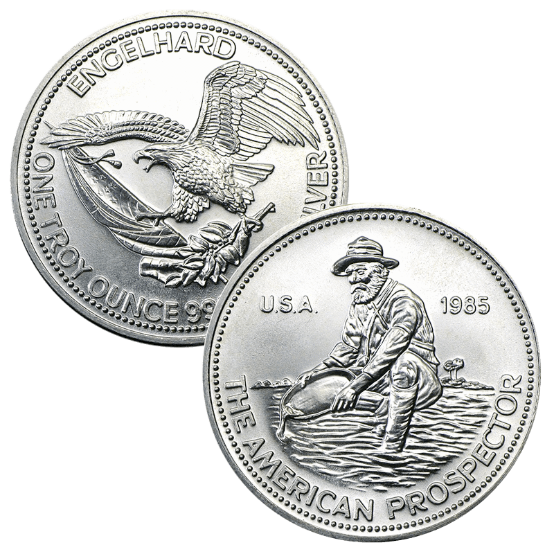 1985 Engelhard American Prospector 1 oz. Silver Rounds