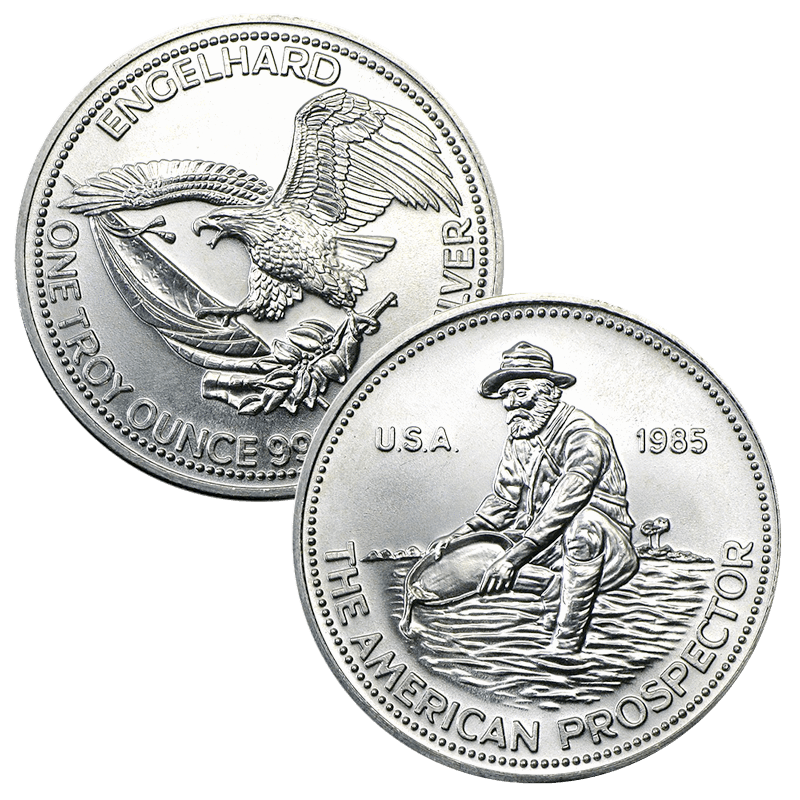 1983-1987 Engelhard American Prospector 1 oz. Silver Rounds