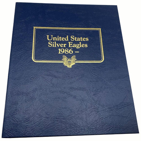 1986 to 2003 American Silver Eagle Set in Deluxe Bookshelf Whitman Album