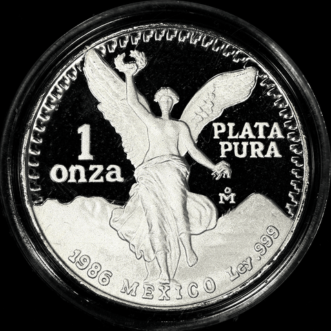 1986 Mexico Proof 1 Onza "Libertad" 1 oz Silver KM.494.1 - Gem Proof in Box/COA