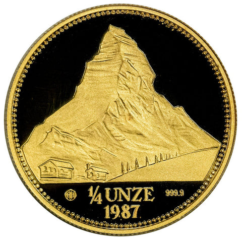 1987-AH Switzerland Matterhorn 1/4 oz .9999 Gold - Gem Proof