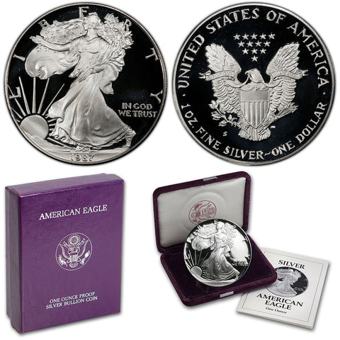 1987-S Proof American Silver Eagle - Gem Proof in OGP w/ CoA