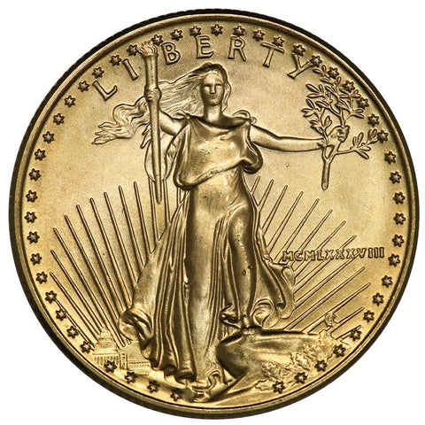 1988 $25 1/2 Oz Half Ounce Gold Eagle - Gem Uncirculated
