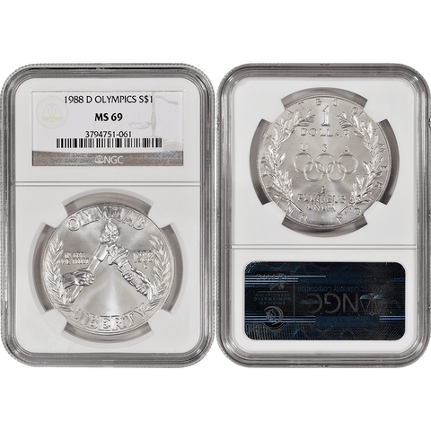 1988-D Seoul Olympics Commemorative Silver Dollar - NGC MS 69