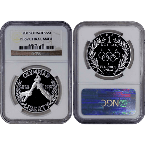 1988-S Seoul Olympics Commemorative Silver Dollar - NGC PF 69 Ultra Cameo