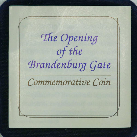 1990 Germany Silver 20 Mark Brandenburg Gate KM. 139a - Gem in Box w/ COA